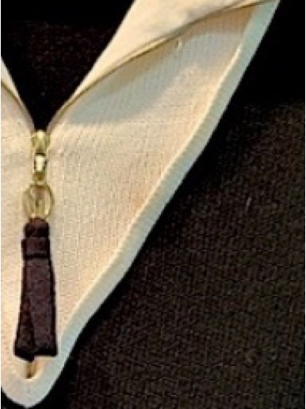 St. John - Santana Knit- Black and Cream Polo style - sweater with Long Sleeves - Picture 6 of 8